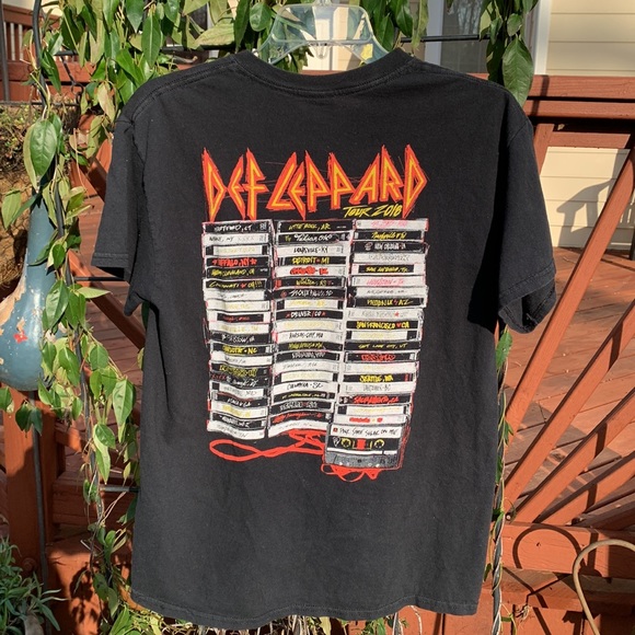 Def Leppard 2018 Dark Black Tour Tee, M - Picture 6 of 8